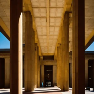 Chiseled Colonnade Contours in Sun