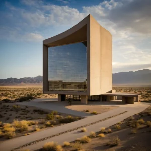 Ribbed Facade Contours in Fog
